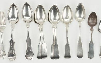 35 pcs flatware, most coin silver inc. KY makers