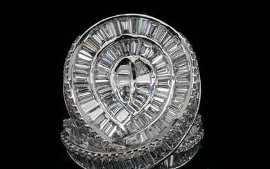 3.80ctw VS2-SI1/G-H Diamond 18K White Gold Ring