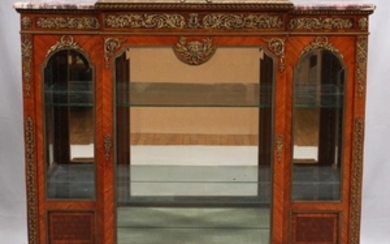 FRENCH 19TH CENTURY MARBLE TOP DISPLAY CABINET