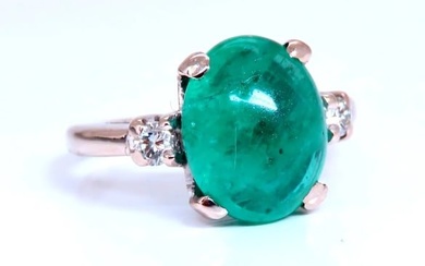 4.68ct Natural Emerald Diamonds Ring 14kt Gold