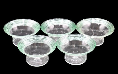 (5) Steuben Controlled Bubble Bowls