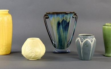 Five Pottery Vases, Rookwood, Fulper
