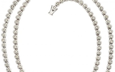 55064: Diamond, White Gold Necklace The necklace featu