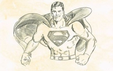 CURT SWAN'S DRAWING OF SUPERMAN (1920-1996).