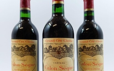 6 bouteilles CHÂTEAU CALON SEGUR 1983 3è GC Saint Estèphe (étiquettes tachées