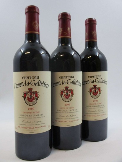 6 bouteilles CHÂTEAU CANON LA GAFFELIERE 2000 1er GCC (B) Saint Emilion (étiquettes très légèrement abimées)