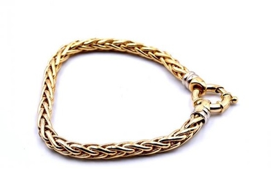 18k Yellow Gold Wheat Chain Bracelet