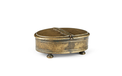 An 18th century brass spice box