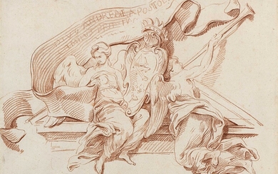 64 Edmé BOUCHARDON (1698-1762) Les trompettes de la Renommée Sanguine sur papier. Cachet de la...