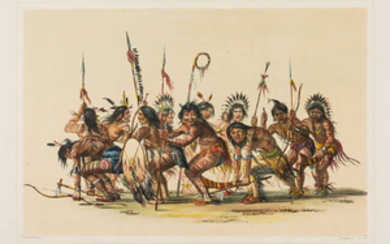 America.- Plains Indians.- Catlin (After George, 1796-1872) The War Dance; The Scalp Dance, two lithographs printed in colour, [Chatto & Windus, 1875] (2).