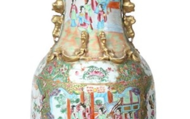 A Cantonese Porcelain Vase, mid 19th century, of baluster form...