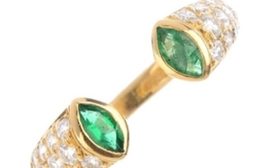 CARTIER - a diamond and emerald dress ring. Designed as