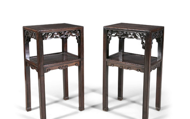 A PAIR OF CHINESE CARVED...