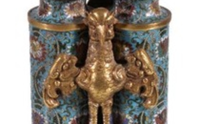 A Chinese cloisonnÃ© enamel and gilt-bronze 'Champion'