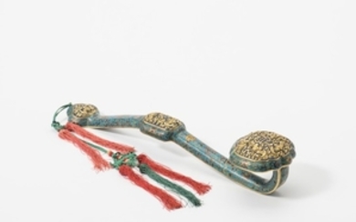 A Chinese cloisonné ruyi-sceptre
