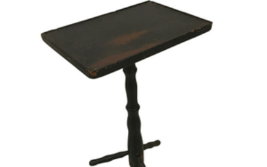 Country Black-painted Bamboo-turned Candlestand