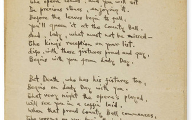 Davies (W.H.) 6 Autograph manuscript poems initialled "W H D", [c. ?1920s].