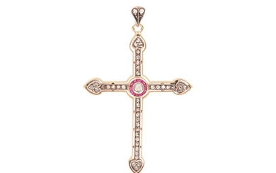 An early 20th century diamond and synthetic ruby...