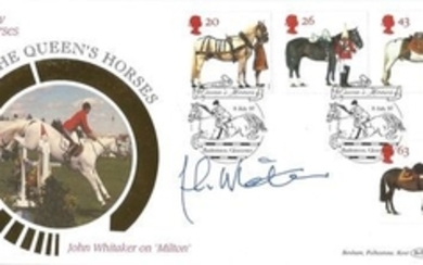Equestrian John Whitaker on Milton FDC All the Queens Horses PM Badminton, Gloucester 8th July 97. John Whitaker MBE (born...