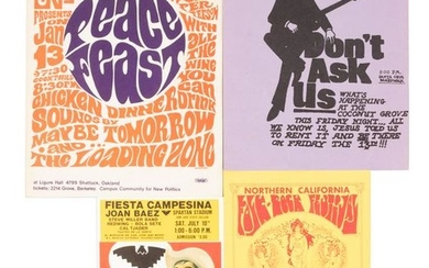 Four illustrated handbills for music events