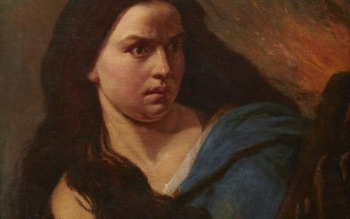 FRENCH SCHOOL , (19th century), Woman with Fire, oil on