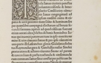 Genova - Savona CONVENTIONES EXISTENTES INTER INCLITAM ET EXCELSAM COMMUNITATEM IANUE: EX UNA: ET MAGNIFICAM COMMUNITATEL SAONAE, 1503