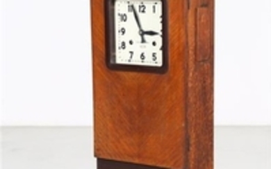 PONTI GIO' (1891 - 1979) Orologio di controllo impiegati. Legno e metallo. Cm...