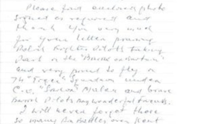 Henryk Szczesny 74 Sqn Battle of Britain hand written letter to BOB historian Ted Sergison with good content about 74 Sqn...