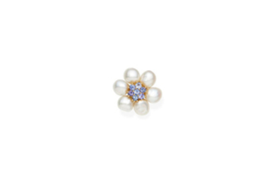A keshi pearl and tanzanite brooch,, Tony White