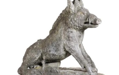 * A Large Continental Stone Calydonian Boar Height 43 x