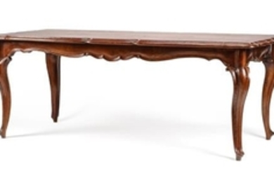 A Louis XV Style Carved Mahogany Dining Table