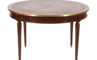 A Louis XVI Style Brass Mounted Circular Table