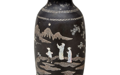 Rare Pair of Chinese Lac Burgate Porcelain Lantern Vases