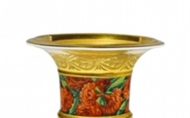 A small Berlin KPM porcelain vase with a flor ...