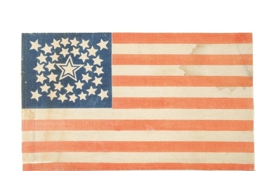 THIRTY-FOUR STAR AMERICAN NATIONAL PARADE FLAG, 1861-1863