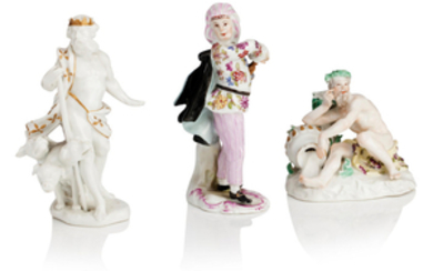 Three Meissen figures