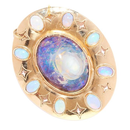 OPAL PENDANT, J TORRES in 14ct yellow gold, set with