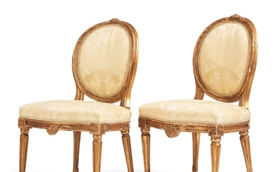 A pair of Gustavian chairs, Stockholm, second part of the 18th century.