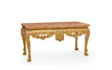 A George II Style Marble Top Giltwood Table