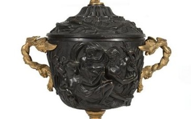 Gilt and Patinated Bronze Covered Urn