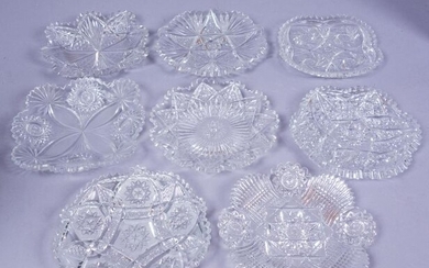 8 Assorted Antique ABP Cut Glass Plates
