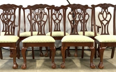 8 Chippendale Style Mahog Ball & Claw Foot Chairs
