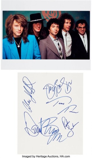 89864: Bon Jovi Signed Autograph Collection An 8" x 10"