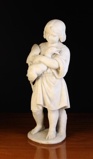 A 19th Century Carved White Marble Figure of a...