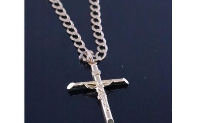 A 9ct gold cross and chain approx. 11.5 grams chain 18 inch...