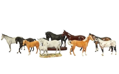 A Beswick model of Black Beauty and her foal
