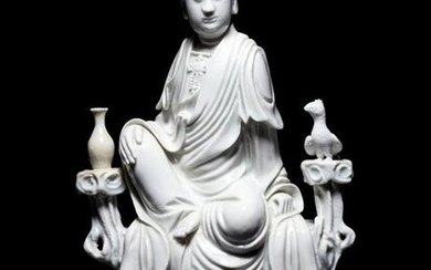 A Blanc-de-Chine Porcelain Figure of Guanyin