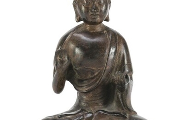 A CHINESE BRONZE SCULPTURE OF BUDDHA. 19TH CENTURY.