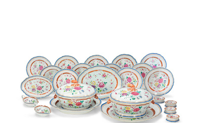 A CHINESE EXPORT FAMILLE ROSE PART DINNER-SERVICE Qianlong