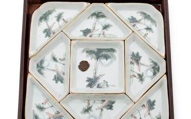 A Chinese Qianjiang Enameled 'Landscape' Sweet Meat